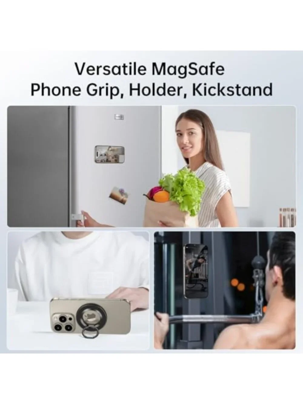 Magnetic Phone Grip Ring Holder for MagSafe Compatible Devices - Secure